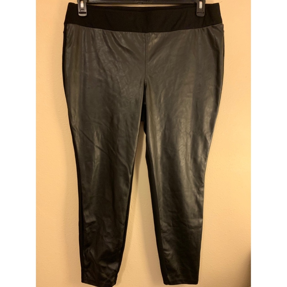 Plus Size Faux Leather Rocker Pants